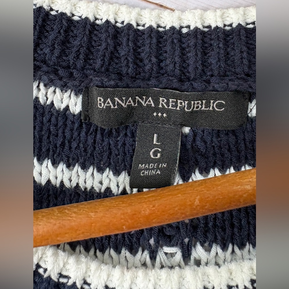 Banana Republic Navy and White Striped Knit Tank - Picture 3 of 4